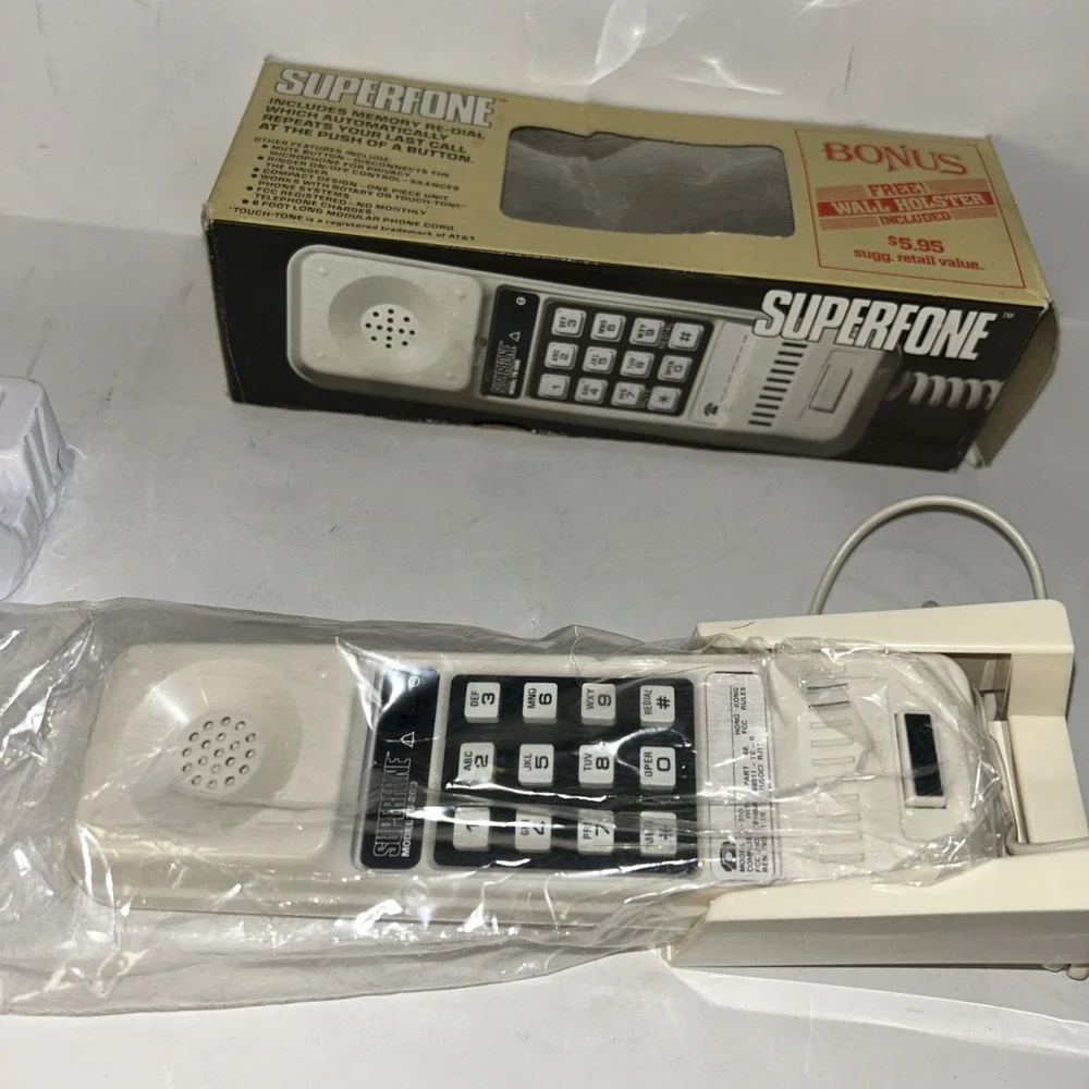 Vintage 1980's One Touch Phone/ With Wall Holster Included Superfone Corded‎